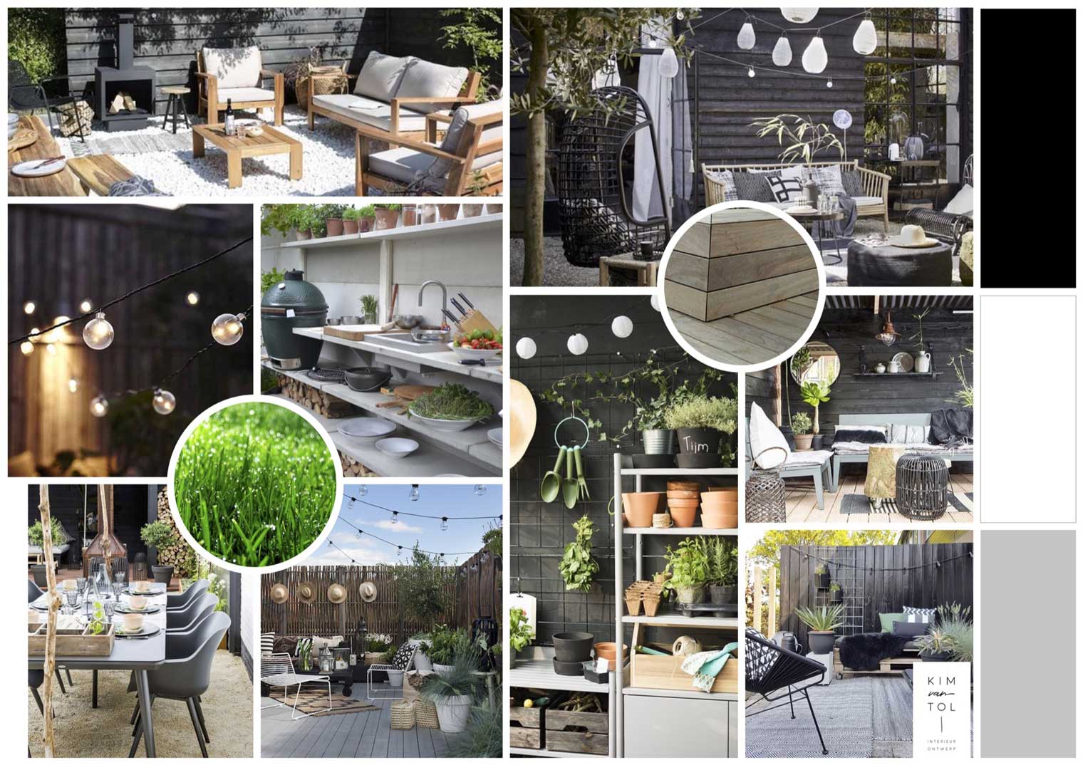 Moodboard voor tuin gemaakt door interieurstyliste Kim van Tol uit Dordrecht