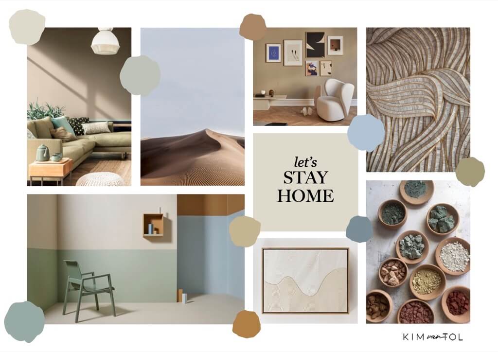 Moodboard dat ik tijdens interieuradvies maakte voor een woonkamer in Oud Alblas