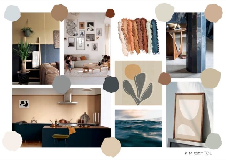 Moodboard gemaakt door interieurstyliste voor woonkamer in Dordrecht