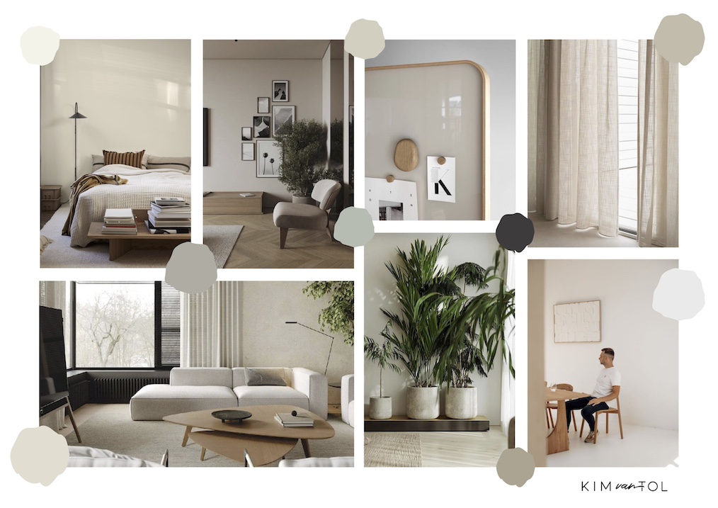 Licht en rustig interieurontwerp voor woonkamer in een stadsappartement in Rotterdam